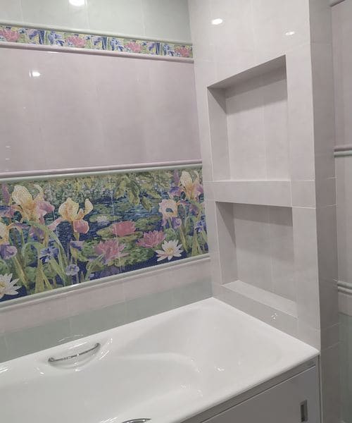 пано с цветами в ванной